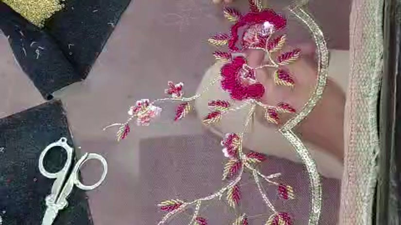 Veil hand embroidery process